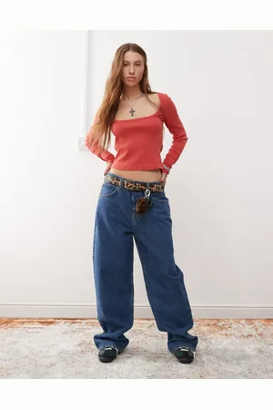 Reclaimed Low rise baggy jean in mid