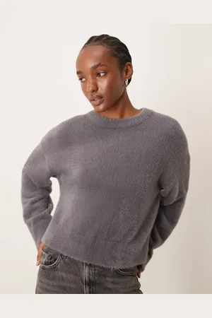 Miss Selfridge Oversized lash jumper in charcoal