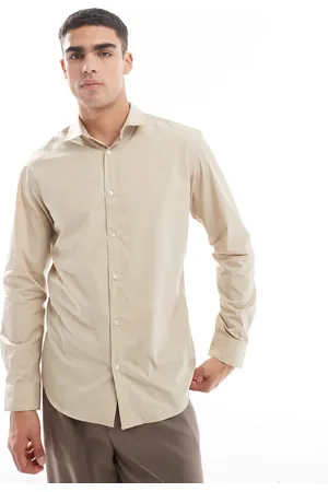 JACK & JONES Slim fit smart shirt in beige