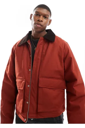 JACK & JONES Cotton carpenter jacket with pockets in rust