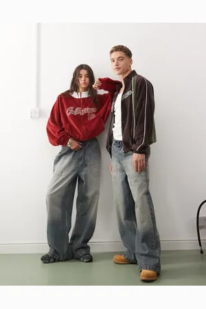 COLLUSION Unisex track jeans in stonewash - STONE
