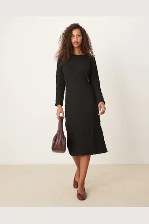 JDY Textured midi dress in