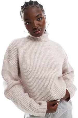 ONLY Long sleeve rollneck jumper in off