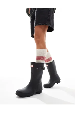 Hunter S original short tri colour logo wellington boot in