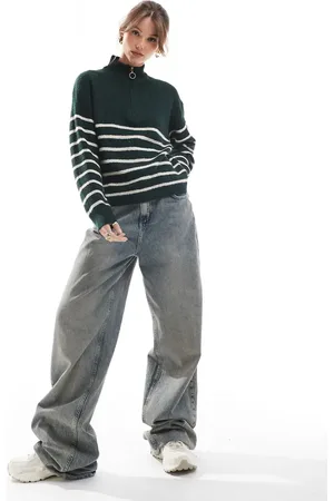 ONLY 1/4 zip jumper in dark stripe
