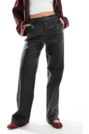 Object Tailored coated wide leg trousers in