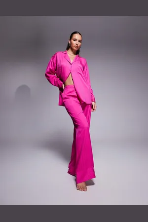 River Island Stripe satin pyjama set in