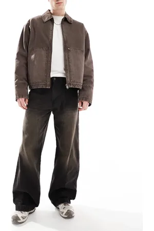 Pull&Bear Skater fit jeans in washed black