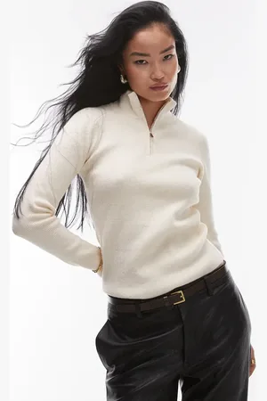 MANGO Half zip slim jumper in