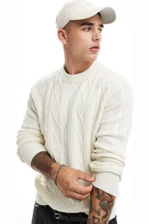 River Island Chunky cable knit jumper in ecru