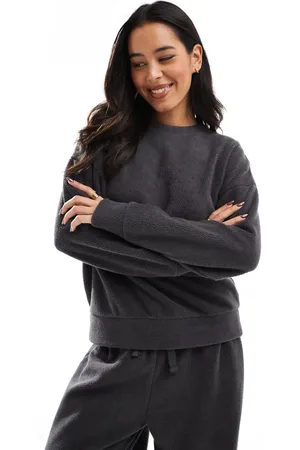 Miss Selfridge Fleece sweatshirt in charcoal