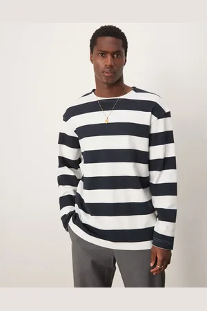 SELECTED Oversized boxy long sleeve t-shirt in stripe