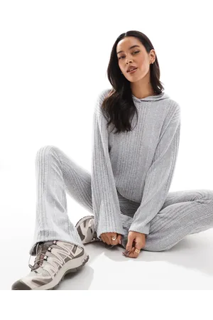Miss Selfridge Chunky brushed rib oversized hoodie in