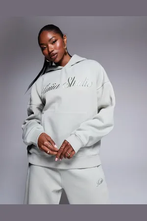Kaiia Studio logo oversized hoodie co-ord in matcha