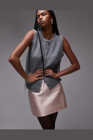 Topshop Co-ord heavy satin micro mini in