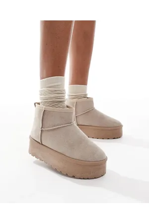 SEQWL Mini flatform boots in mushroom