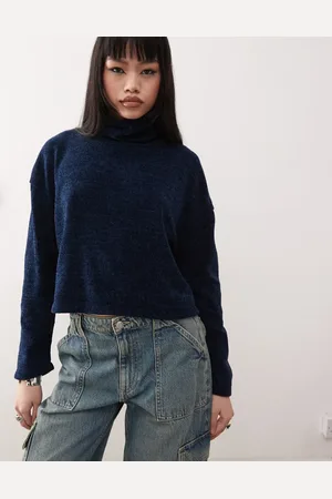 Reclaimed Funnel neck jumper in navy