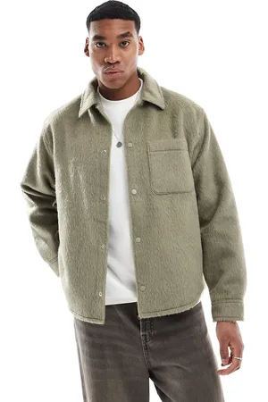 Pull&Bear Textured shacket in light