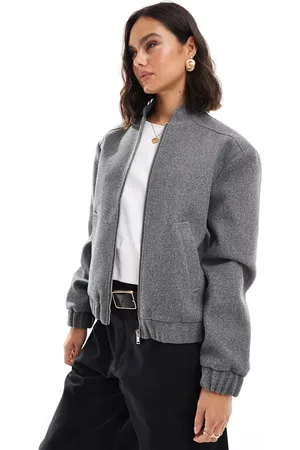 Miss Selfridge Brushed oversized bomber in