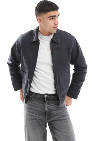 Pull&Bear Boxy fit zip through jacket in