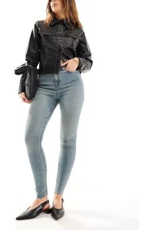 Miss Selfridge Skinny high waist jean in dirty wash