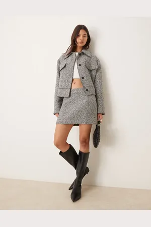 ASOS Boucle co-ord skirt in mono