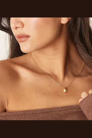 Accessorize Z plated sparkle teardrop pendant necklace in