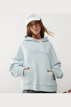 COLLUSION Hoodie with embroidery in dusty