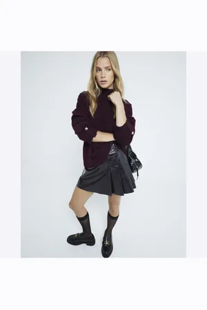 River Island Faux leather mini skirt in distressed dark