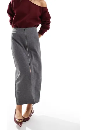 ASOS Zip detail midi skirt in