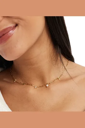 Accessorize Z plated celestial E inital charm necklace in