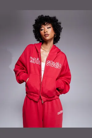 Kaiia Studio bubble logo back print zip up hoodie co-ord in