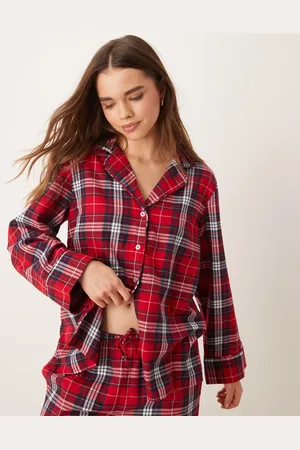 Gina Tricot Mix and match flannel pyjama shirt top in check
