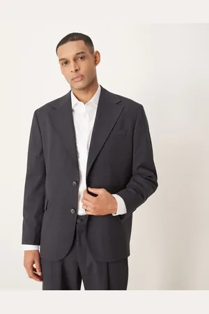 SELECTED Otto relaxed fit wool blend blazer in dark melange