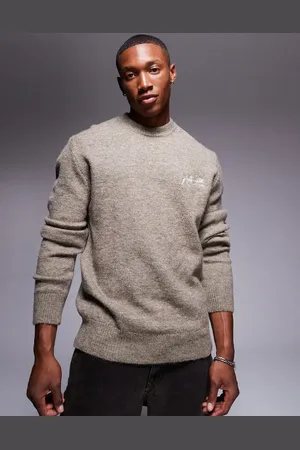 River Island Soft knit graphic jumper in light
