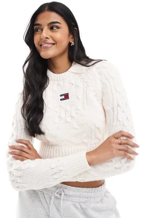 Tommy Hilfiger Star cable knit jumper in off