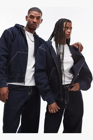 Dickies Loose Wave hooded denim jacket in rinsed dark