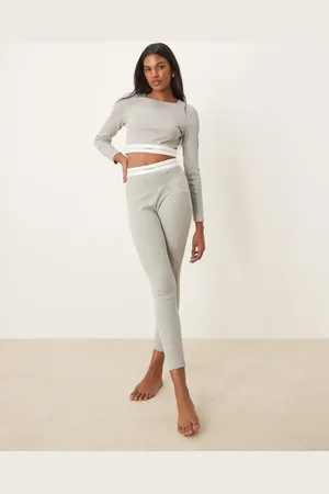 Calvin Klein Modern rib lounge logo waistband legging in