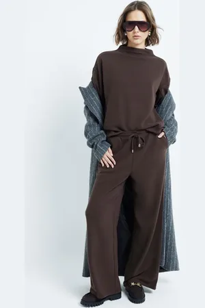 River Island Cosy wide leg trouser in dark
