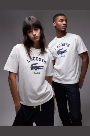 Lacoste Unisex relaxed fit t-shirt in with front logo print