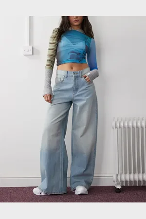 COLLUSION X003 wide leg jeans in lightwash - LBLUE