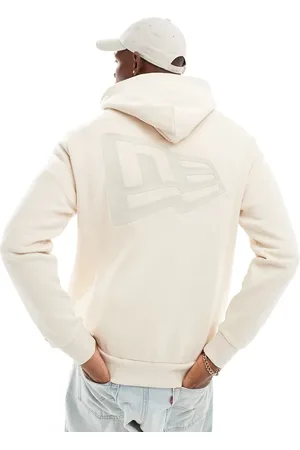 New Era Logo back print hoodie in cream