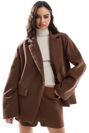 ASOS Wool look oversized blazer in chocolate
