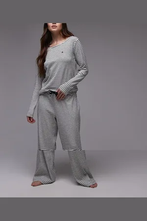 Tommy Hilfiger Lounge jersey long sleeve and trouser set in stripe