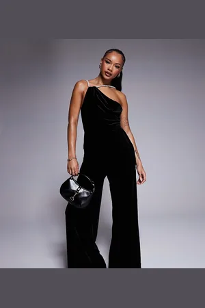 Forever New Diamante embellished one shoulder jumpsuit in
