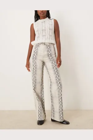 New Look Wide leg jeans in snake print