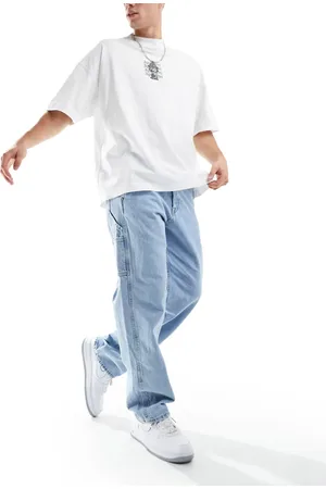 JACK & JONES Eddie loose fit carpenter jeans in light wash