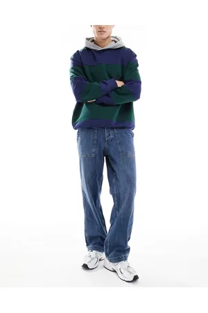 JACK & JONES Eddie loose workwear jeans in mid wash