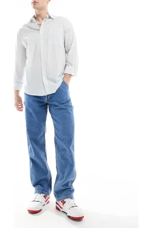JACK & JONES Eddie loose carpenter jeans in mid wash
