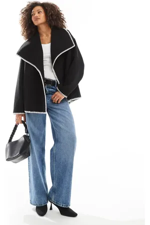 4th & Reckless Oversized lapel jacket with contrast stitch in